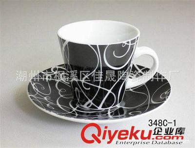 高溫釉上貼花80CC精美陶瓷咖啡杯碟套裝——潮州市楓溪區佳晟陶瓷制作廠批發供應